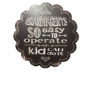 Grandparents Metal Tin Sign - Home Wall Decor (Preowned)